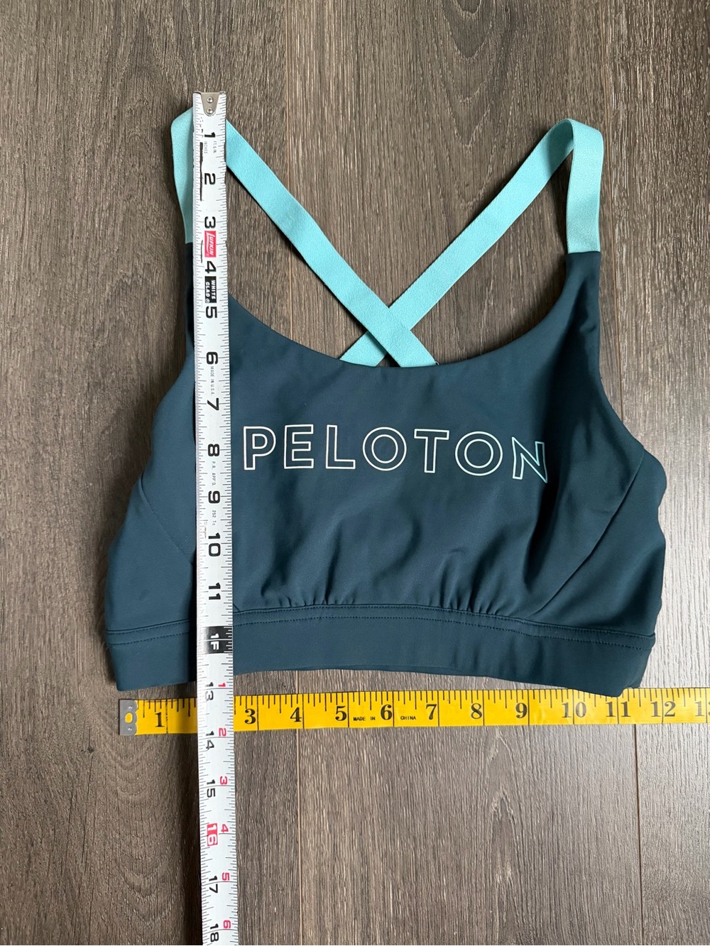 Peloton Women's Teal Sports Bra with Contrast Straps Cross-back Size Small - Picture 4 of 4
